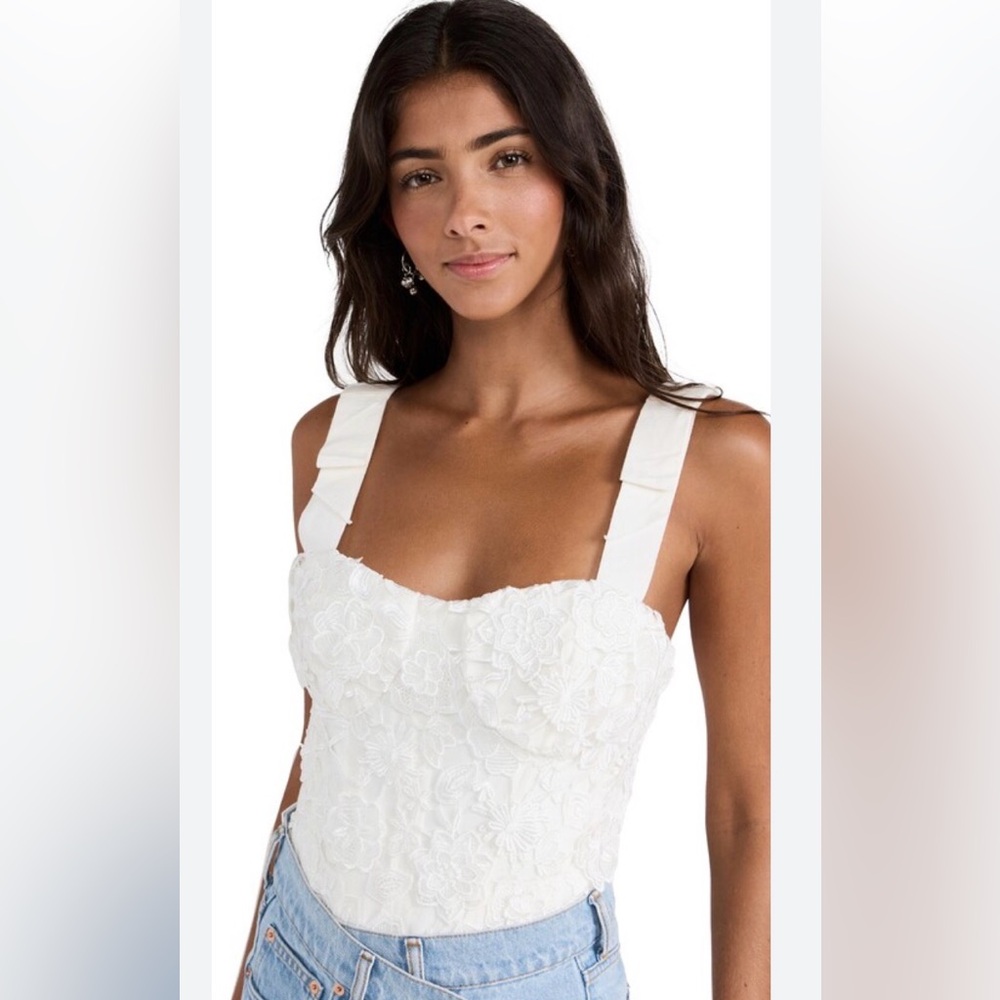 Cami NYC Womens Structured Corset Underwire Adjustable Strap Lace Bodysuit 6 NEW